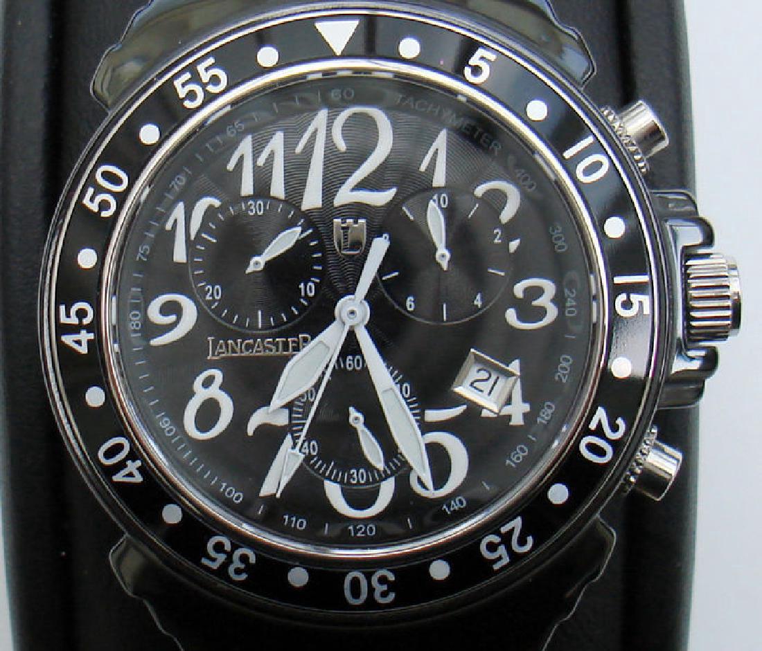 Lancaster Men's Chronograph Quartz Wristwatch: Item: Lancaster - Men's wristwatch - 2015 registered design chronograph - quartz high tech ceramic - saphire glass comes with Oris storage box Functions: Data indication, day designation, month indica