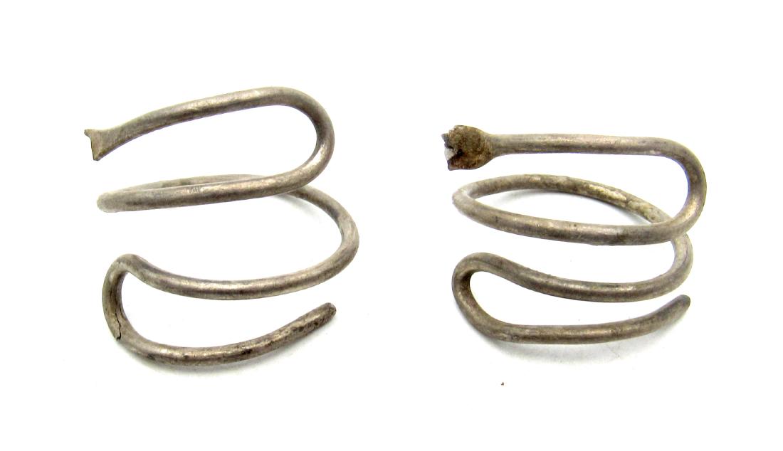 Medieval Viking era silver beard rings (1 of 4)
