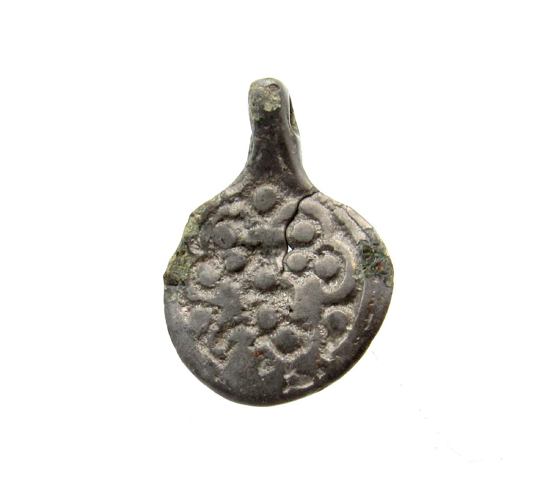 Medieval viking era white-bronze pendant with serpent (1 of 3)