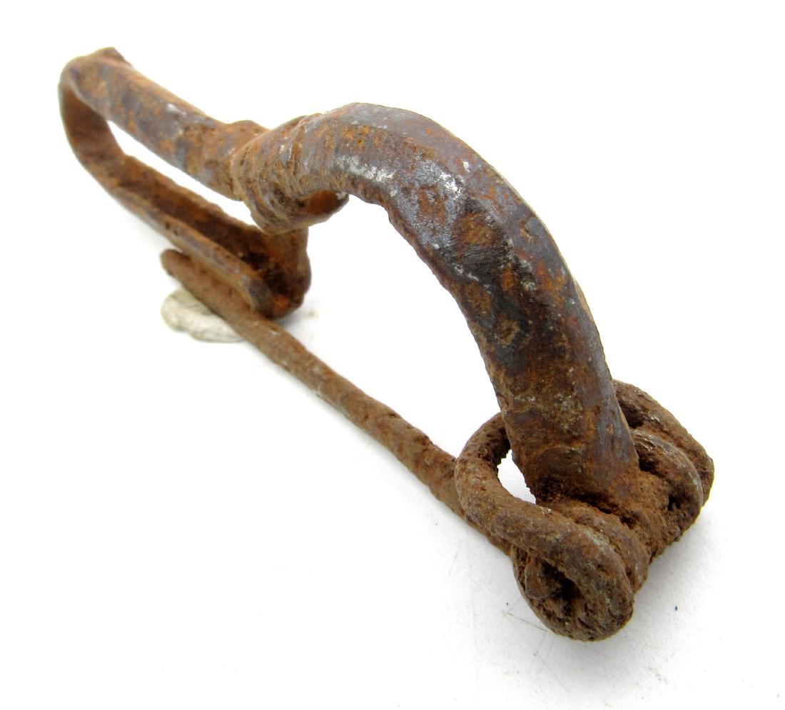 Rare, Ancient roman "P-shaped" iron bow brooch (1 of 3)