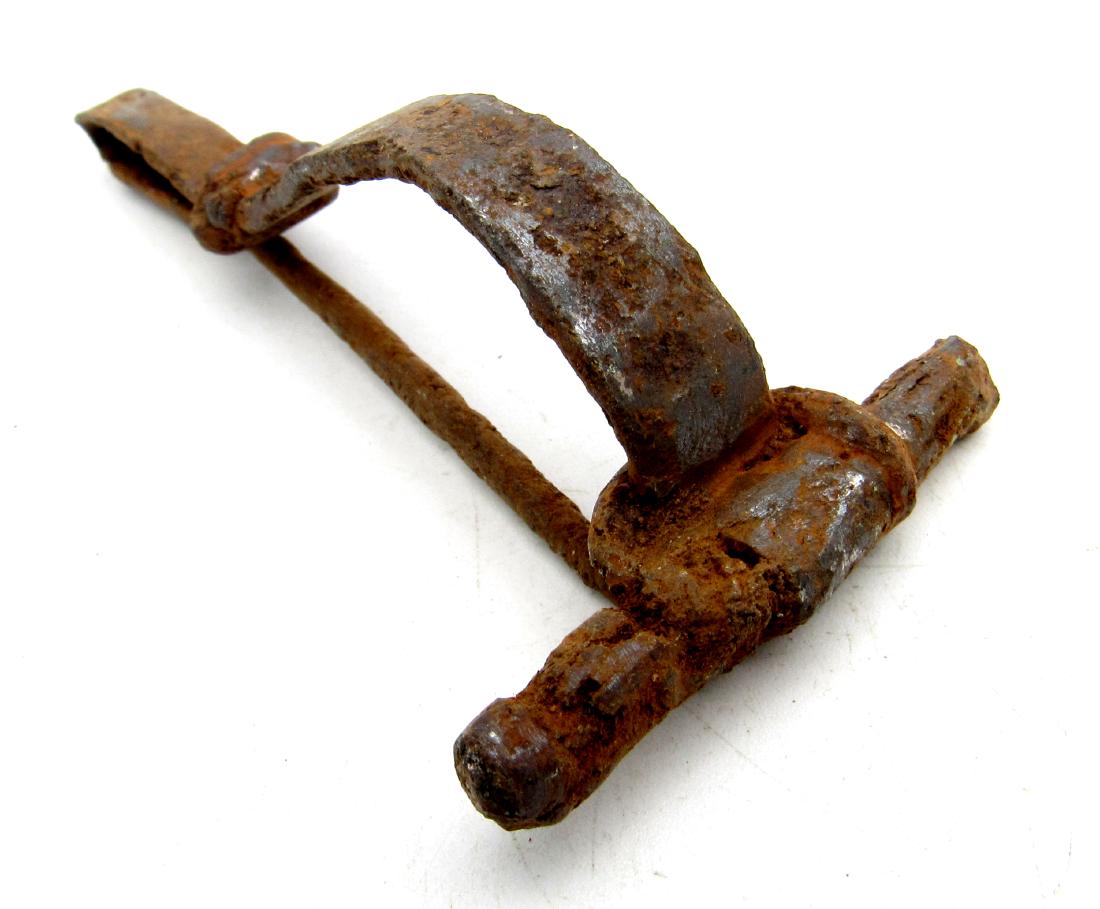 Ancient roman iron bow brooch (1 of 3)