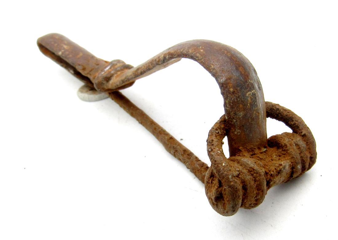 Ancient roman iron bow brooch (1 of 3)