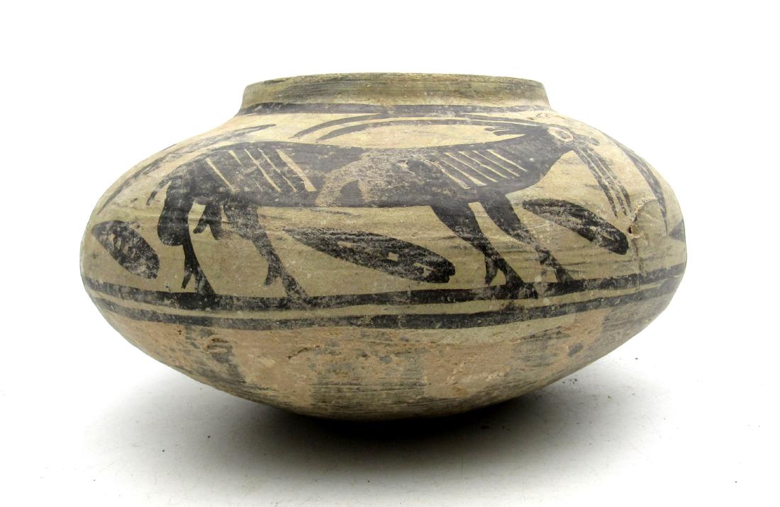 Ancient Indus Valley jar with goat motif (1 of 4)