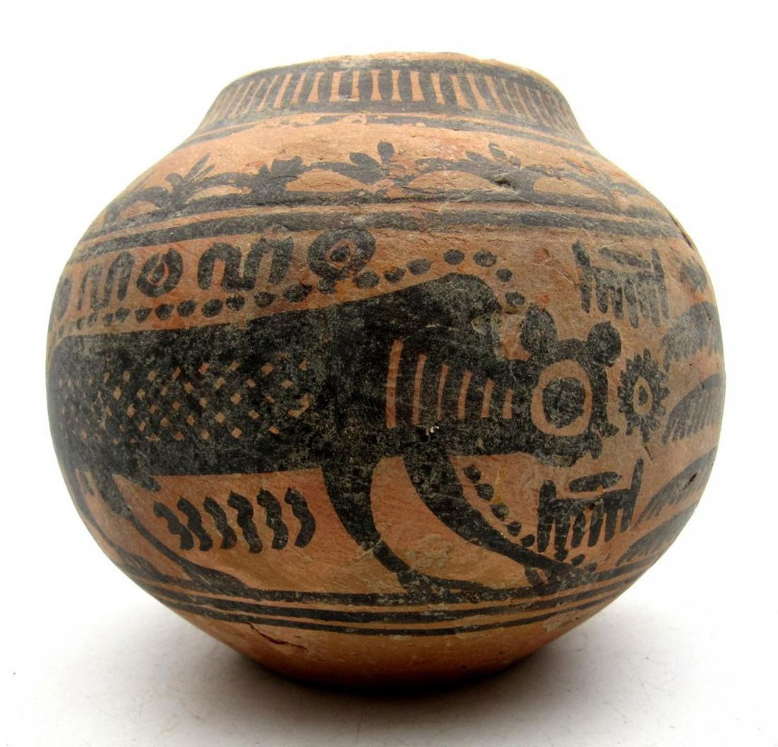 Ancient Indus Valley jar with monkey motif (1 of 4)