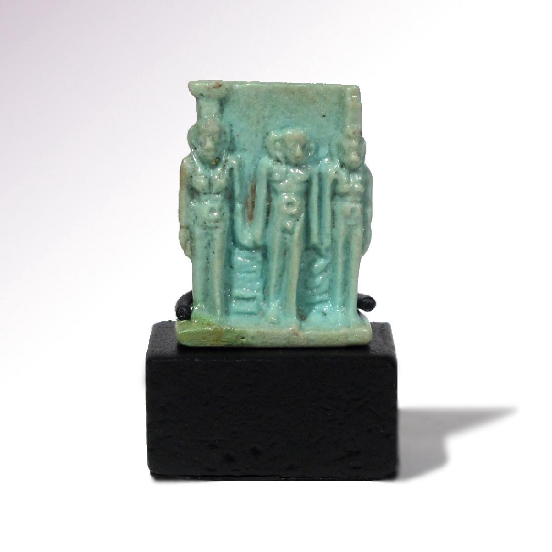 Egyptian Turquoise Faience Triad Amulet of Isis, (1 of 6)