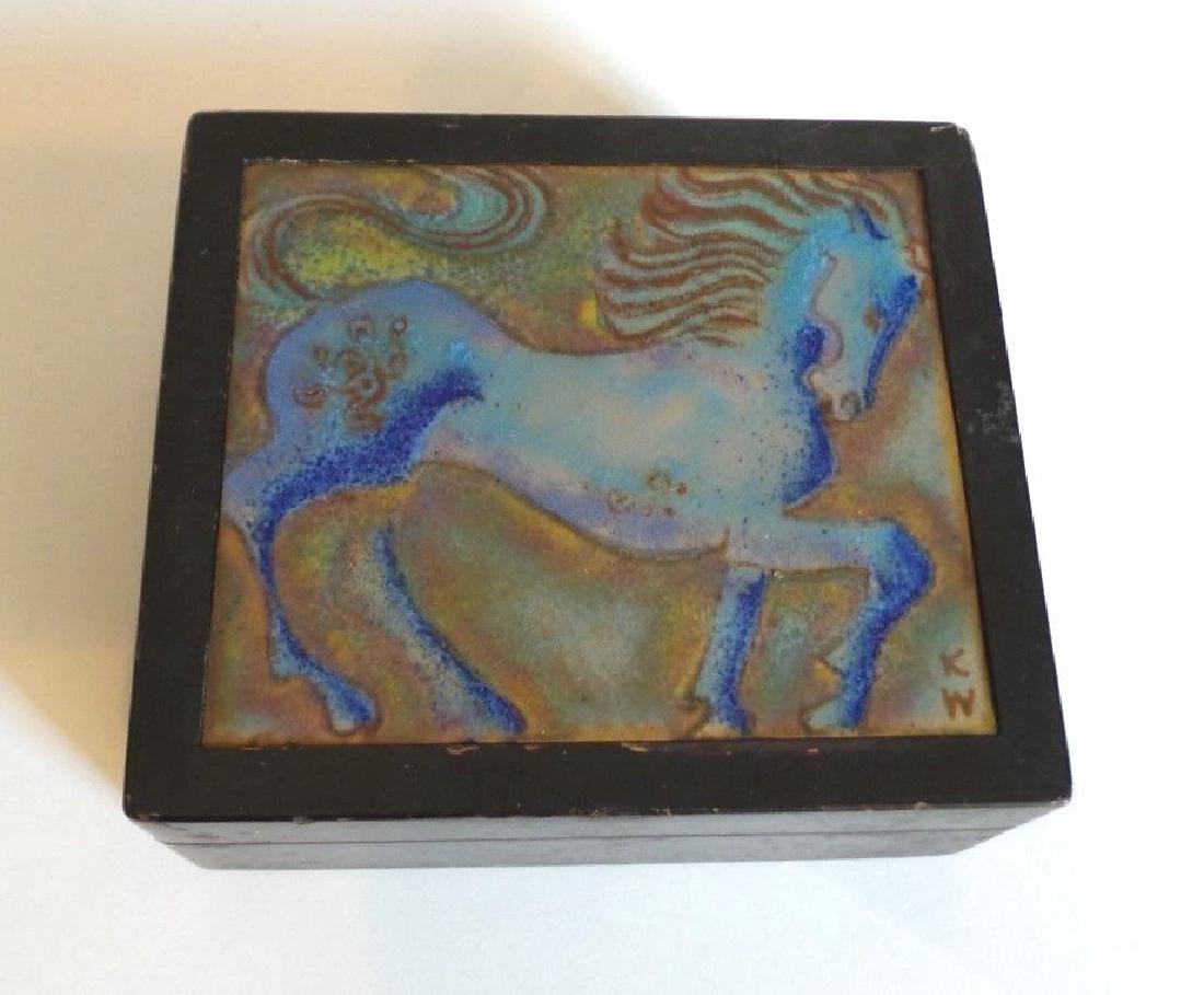 KAY WHITCOMB MID-CENTURY BOX, ENAMEL ON COPPER INSERT, (1 of 7)