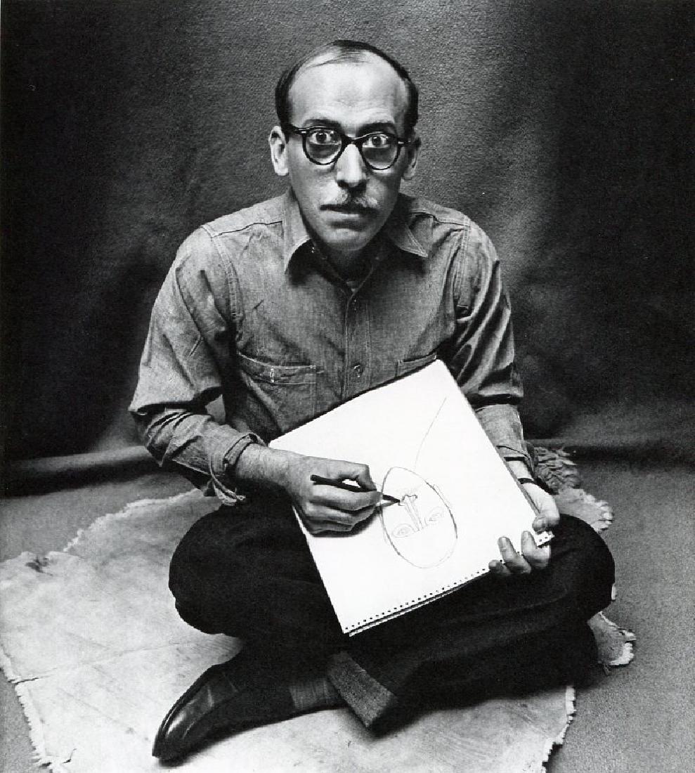 IRVING PENN - Saul Steinberg: Artist: IRVING PENN Print Title: Saul Steinberg Medium: Sheet-Fed Gravure Printing Date: 1960 Printed Switzerland Image Size: 7.5" X 9" Irving Penn was an American photographer known for his fashion p