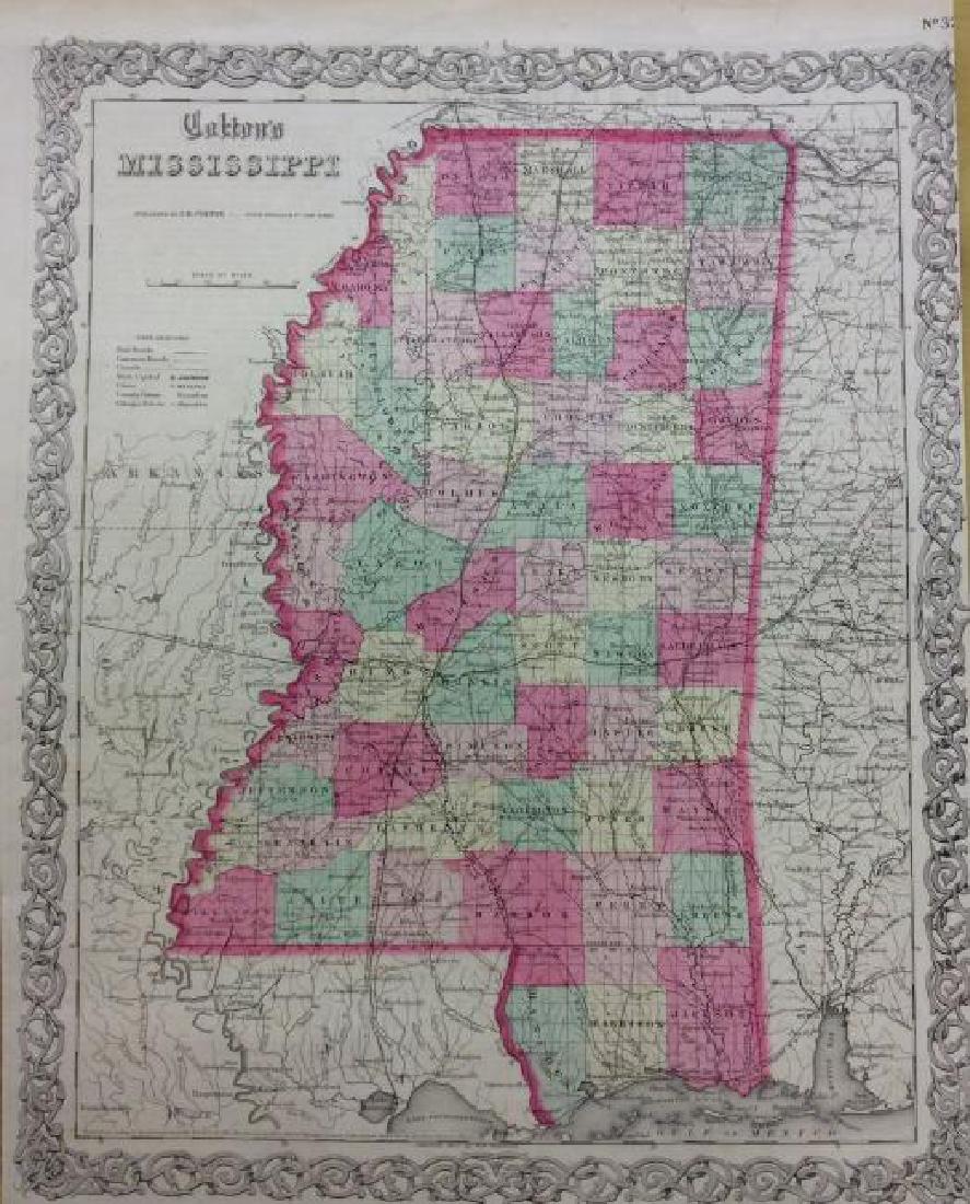 Colton: Antique Map of Mississippi, 1871 (1 of 1)