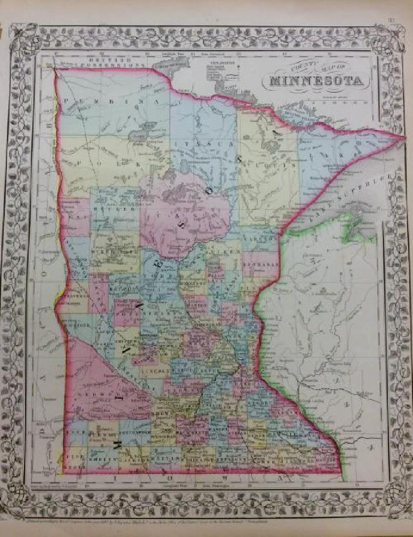 Mitchell: Antique Map of Minnesota, 1869 (1 of 1)