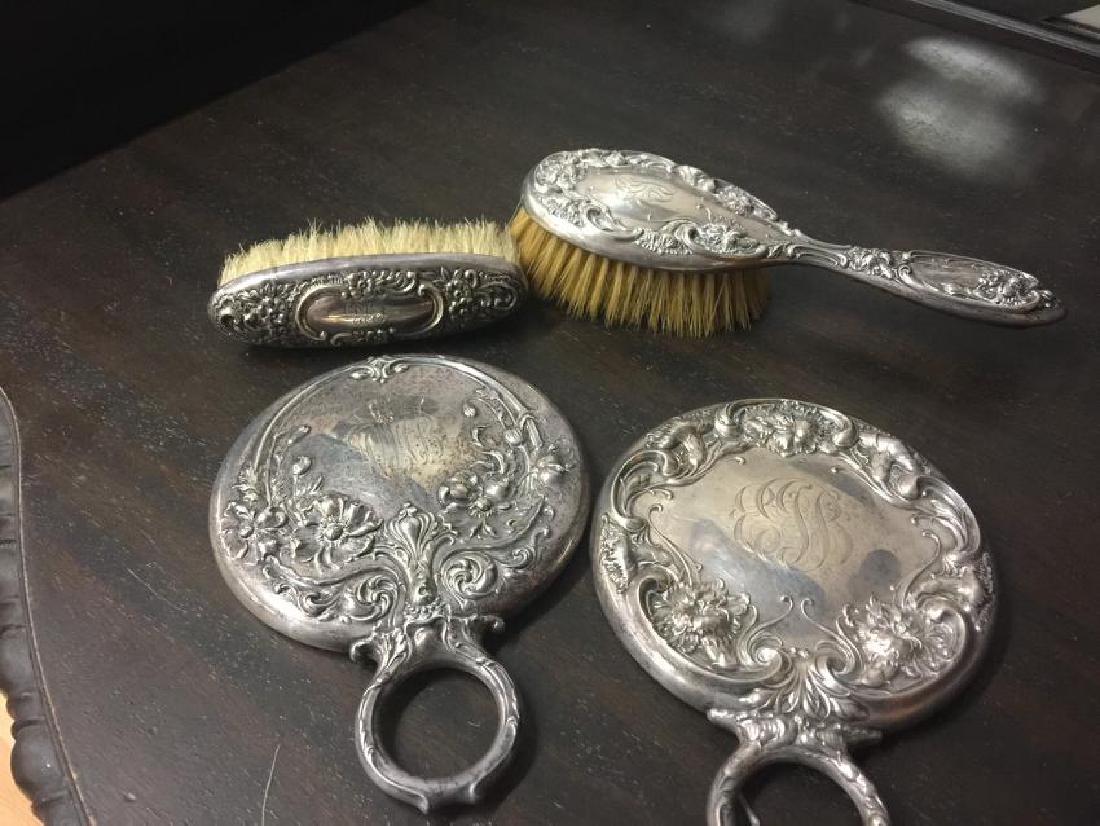 Group of Vintage American Silver Mirrors & Brushes (1 of 5)