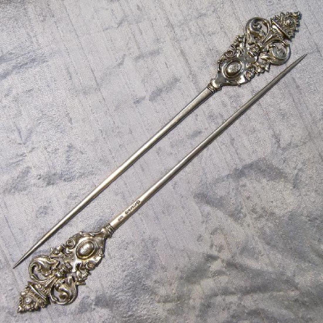 Antique English Sterling Silver Figural Meat Skewers (1 of 6)