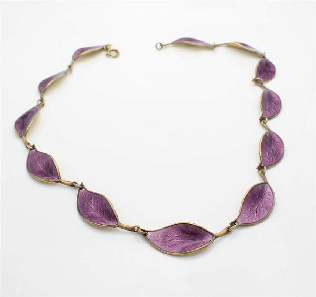 Modernist David Andersen Enamel Silver Necklace (1 of 3)