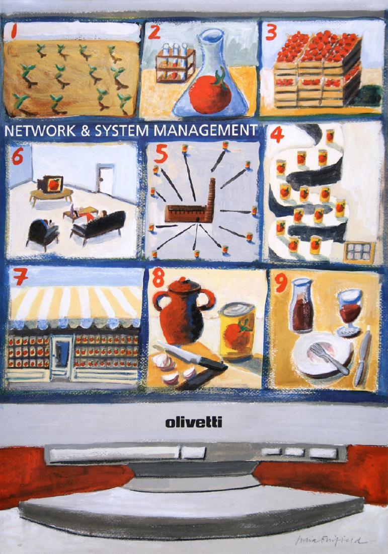Original Vintage Olivetti Network Poster by Bimfield (1 of 1)