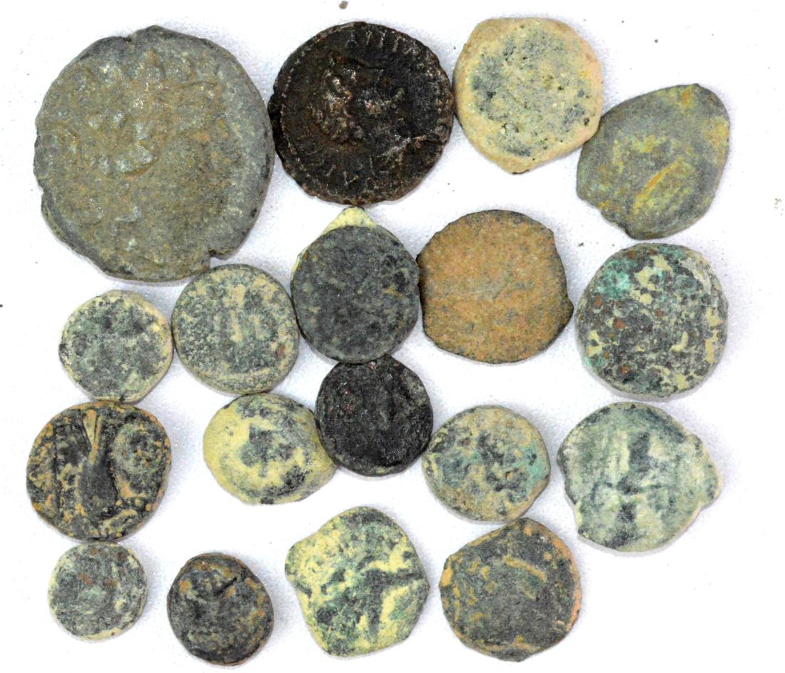 Lot of 19 Ancient Greek / Egyptian Coins for Cleaning (1 of 3)