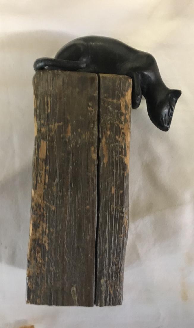 Bronze Sculpture of Crouching Cat (1 of 2)