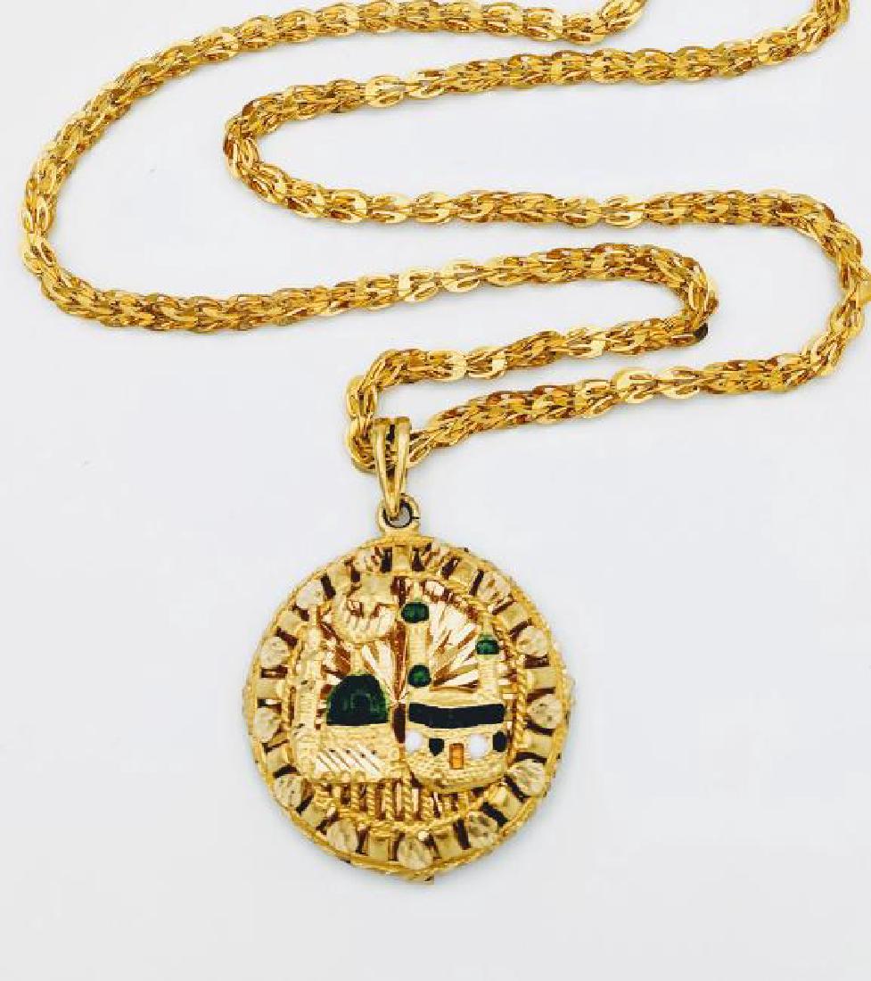 21K Gold Acrylic Islamic Mosque Design Necklace (1 of 6)