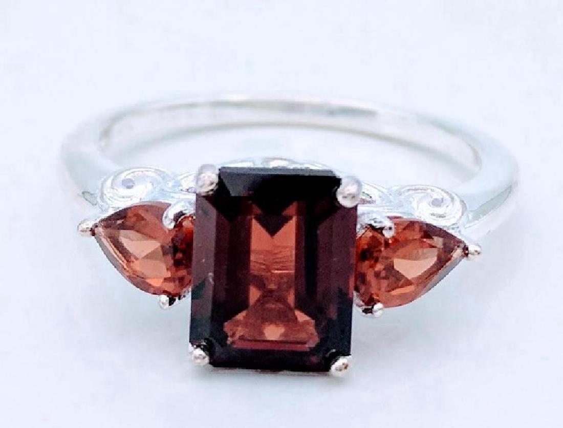 Sterling Silver Red Garnet Ring, 3ctw (1 of 4)