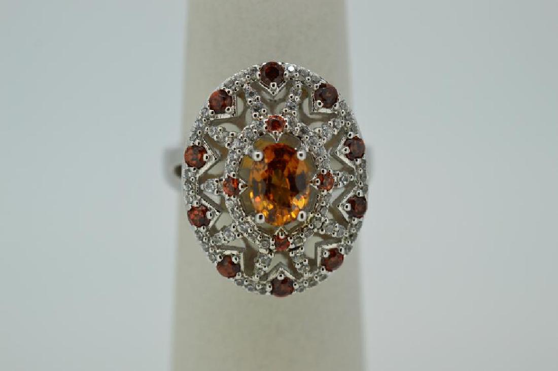Ladies Sterling Silver Citrine Stone Ring (1 of 4)
