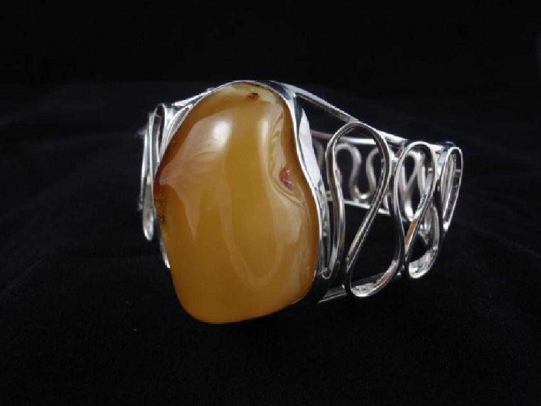 Sterling Silver Natural Baltic Amber Bracelet (1 of 5)