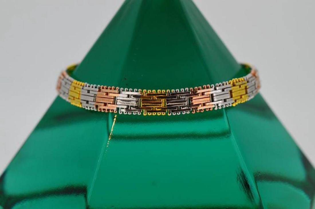 Gold Plated Sterling Silver Basketweave Bracelet (1 of 2)