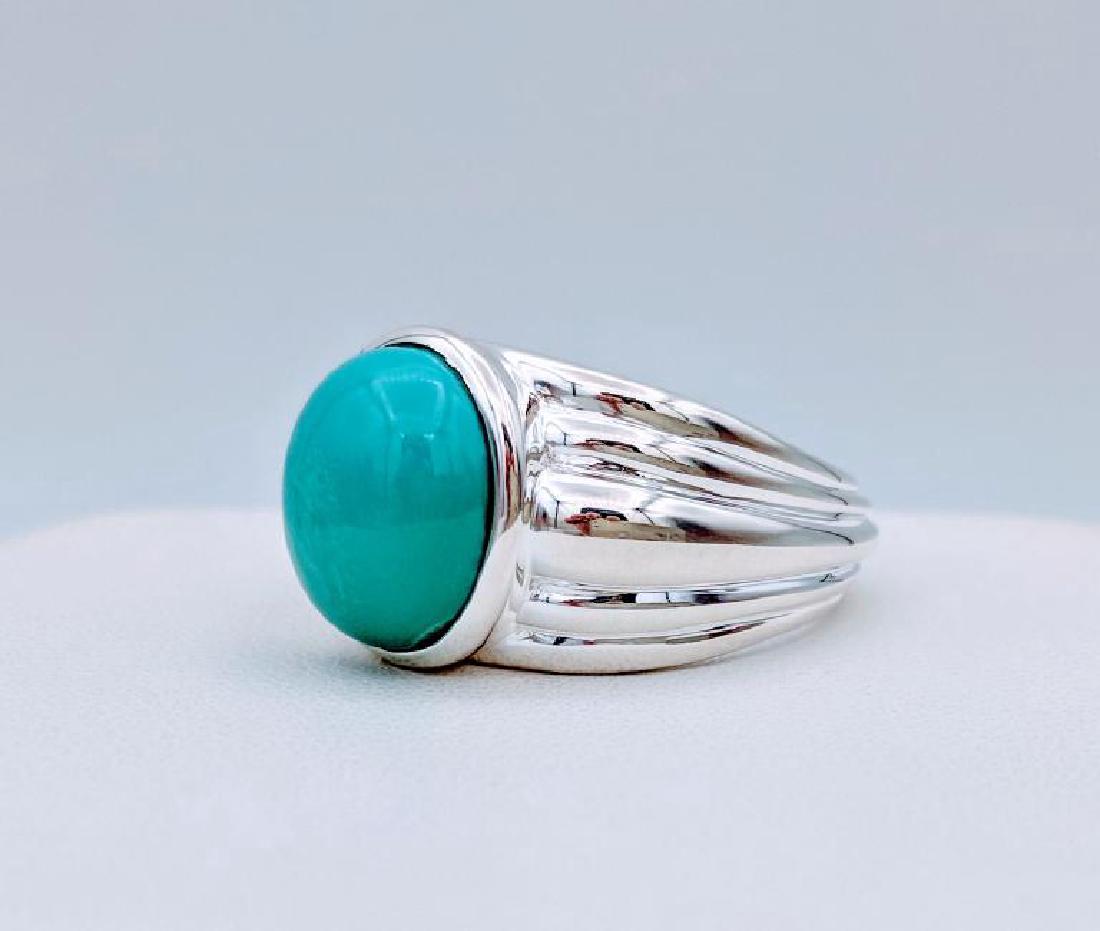 Sterling Silver Turquoise Ring: Item: Sterling Silver Ring with Turquoise Brand: Jean Lin Collection Metal Purity: 925 Sterling Silver Gemstones: Turquoise Size: 8 1 Oval Turquoise at 11.9Ã—10mm. Shipping: Domestic: Flat-rate of 