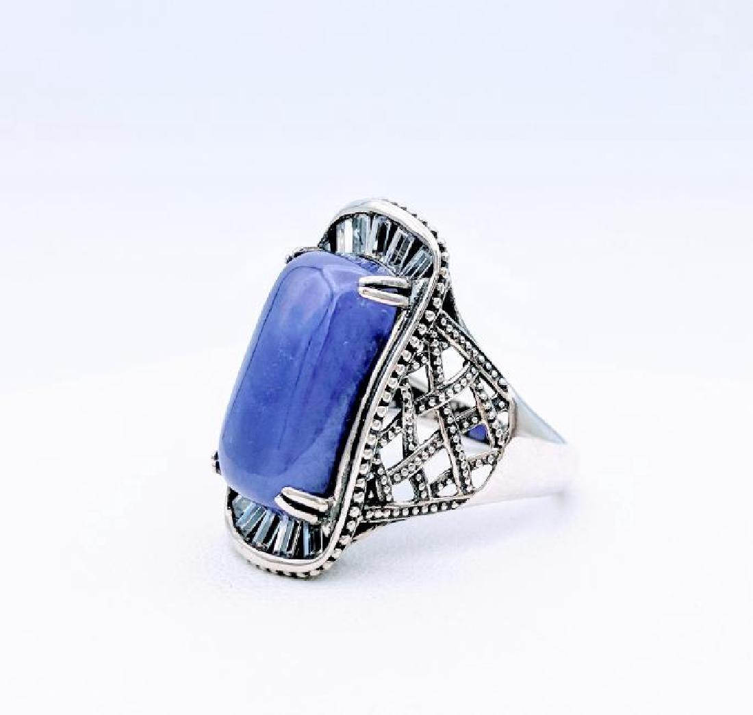 Sterling Silver Violet Jade Cubic Zirconia Ring (1 of 5)