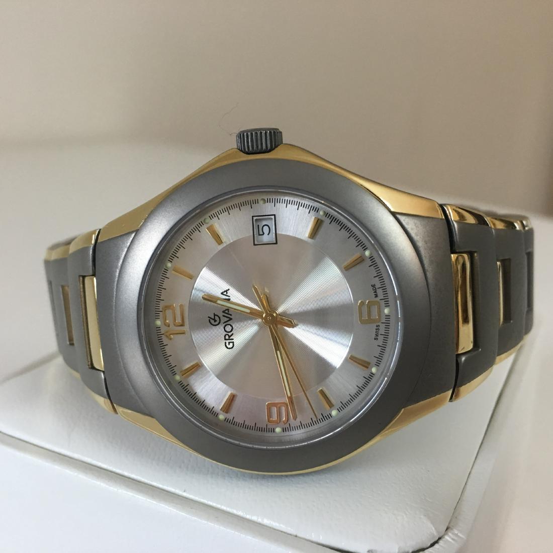 Grovana Swiss Made Titanium Menâ€™s Wrist Watch: Watch: GROVANA â€“ Swiss Made Titanium Menâ€™s Wrist Watch â€“ New With Box Brand: Grovana Size: Case Size: 39 mm Bracelet Length: Standard Men's 75-120 mm Movement Type: Quartz Mechani