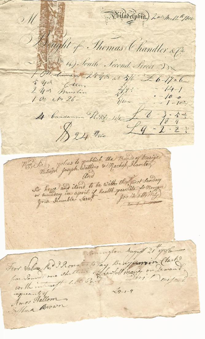 1786 Three Documents Plea of Marriage (1 of 1)