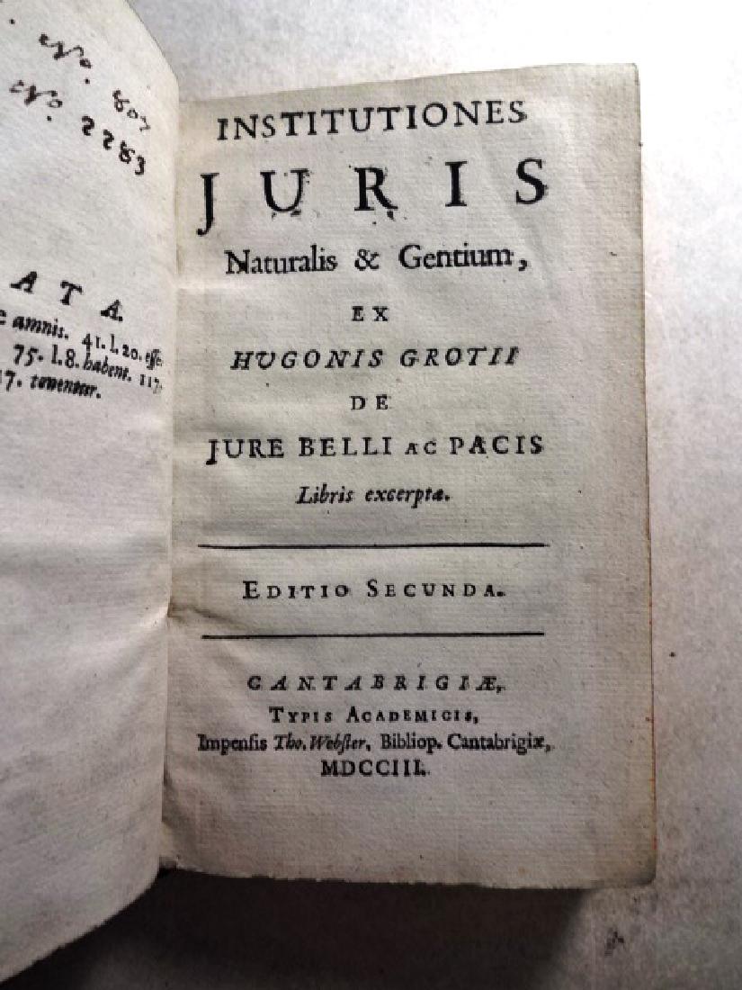 1703 Grotius Institutiones Juris Naturalis & Gentium (1 of 3)