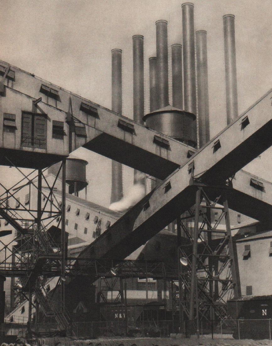 CHARLES SHEELER - Criss-crossed Conveyors: Artist: CHARLES SHEELER Print Title: Criss-crossed Conveyors, River Roughe Plant, Ford Motor Co. 1927 Medium: Sheet-Fed Gravure Printing Date: 1930 Printing Location: France Image Size: 7.5 x 9.5 inch