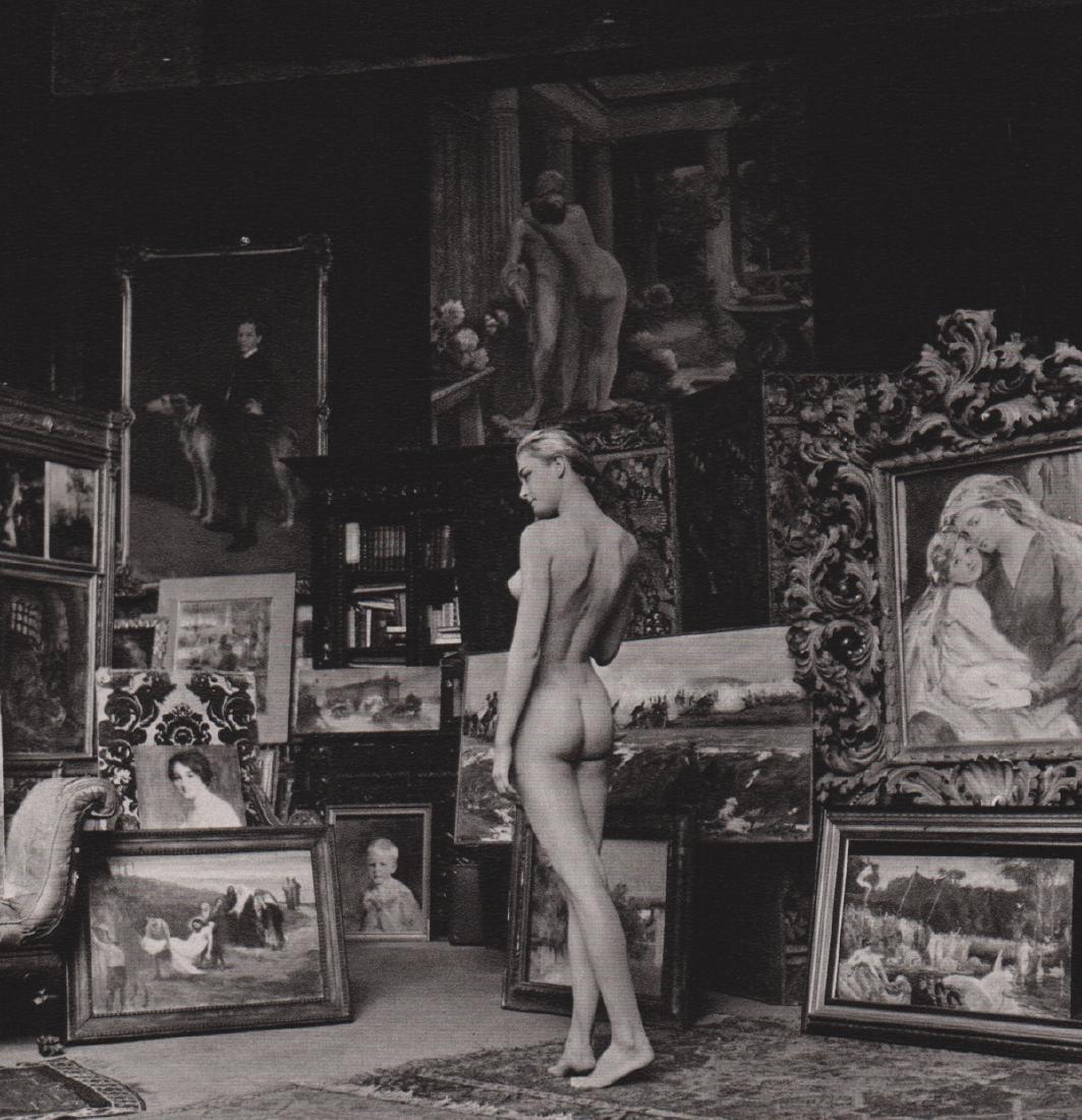 JEANLOUP SIEFF - Nude with Paintings, Paris 1956: Artist: JEANLOUP SIEFF Print Title: Nude with Paintings, Paris 1956 Medium: Sheet-Fed Gravure Printed: France Printing Date: 1983 Image Size: 6.5 x 6.5 inches Jeanloup Sieff (1933-2000) was a French p