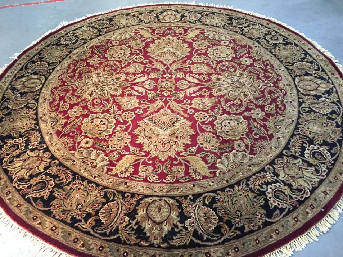 Hand Knotted Persian Silk Wool Tabriz Round Rug 8x8 (1 of 6)