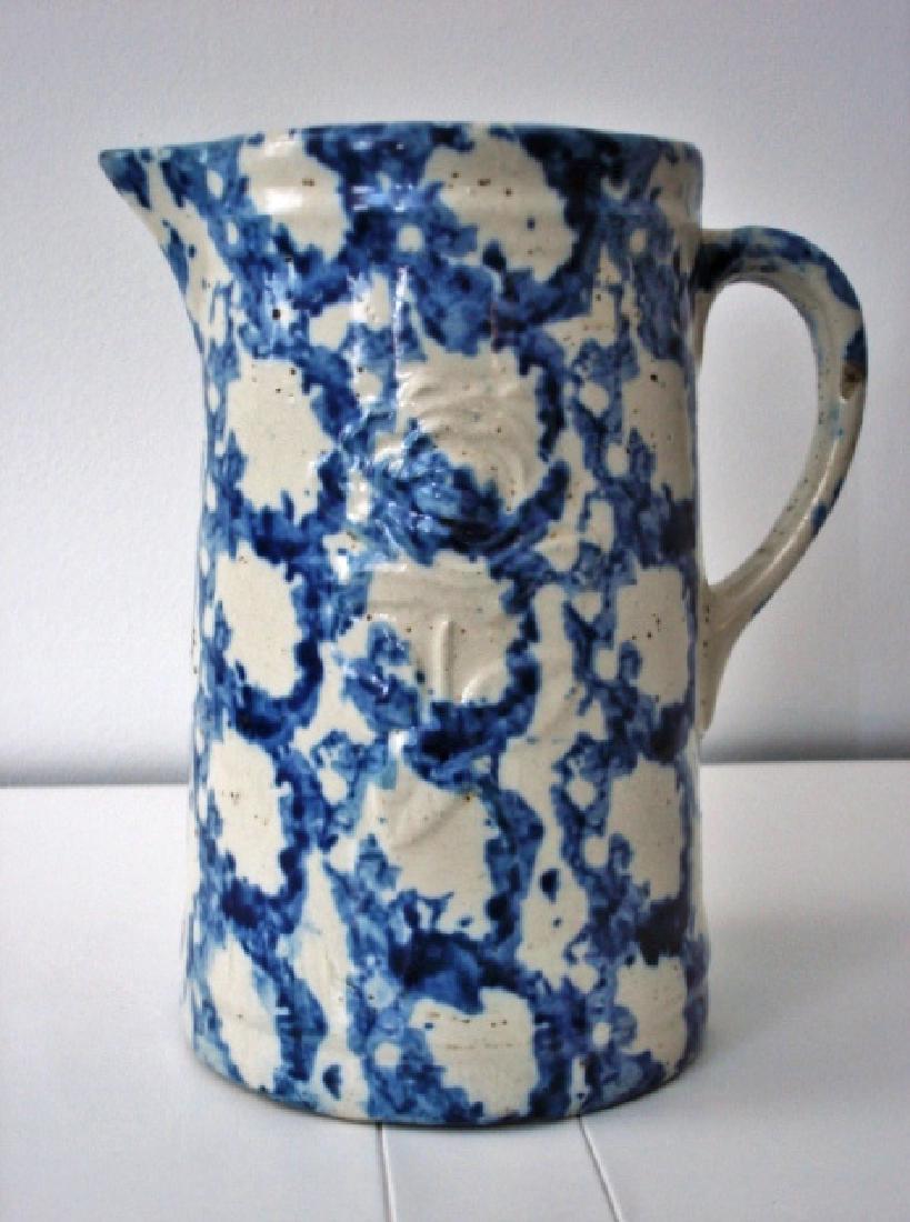 Blue Sponge With Embossed Raised Rose (1 of 1)