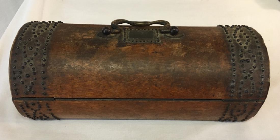 19th C Cylinder Wood Box (1 of 2)