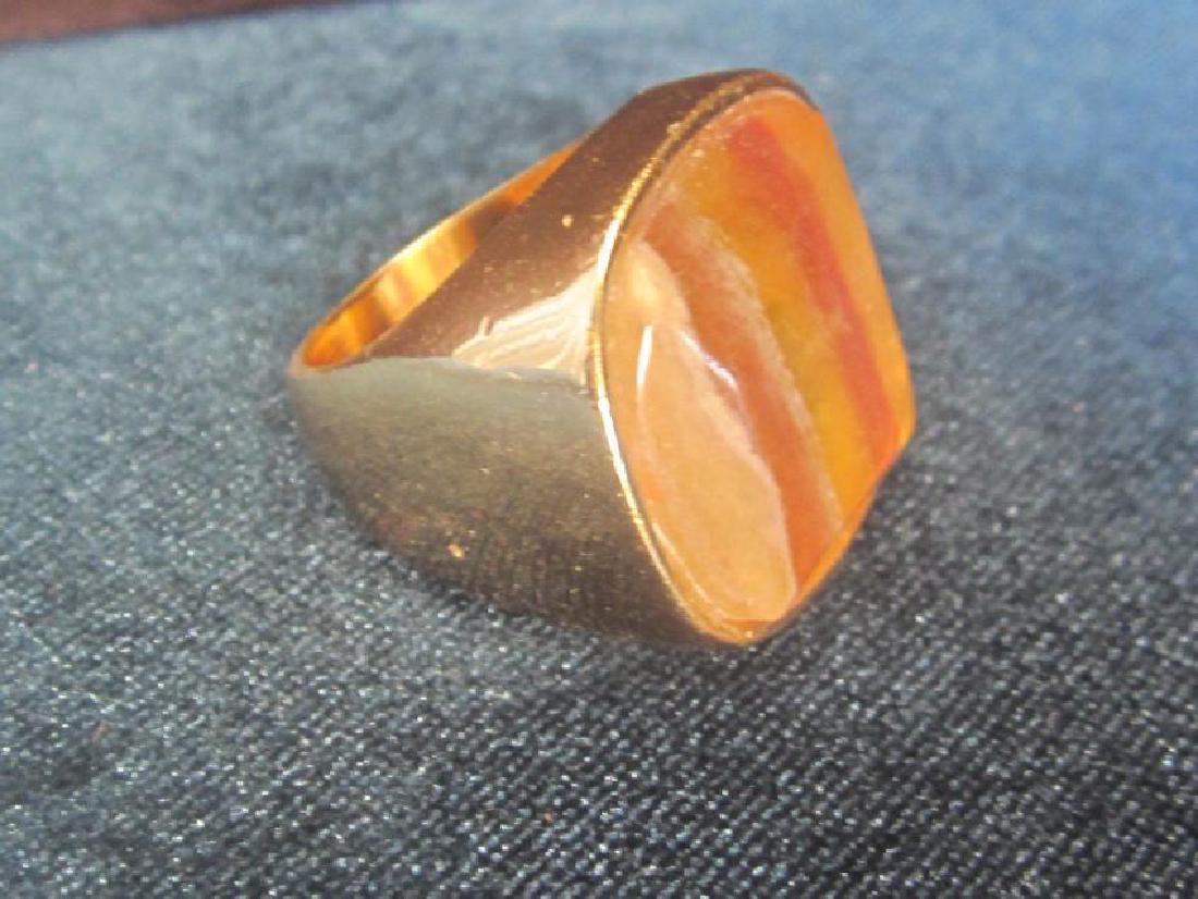 14K Gold Banded Agate Ring, 20 ct (1 of 1)