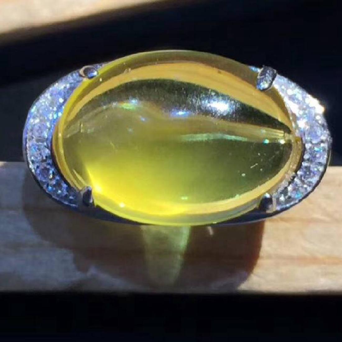 Sterling Silver Amber Zircon Ring, 5.5ct (1 of 5)