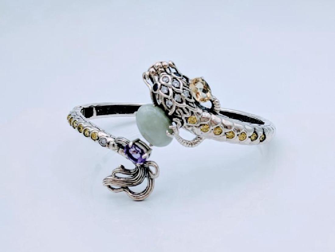 Sterling Silver Jade Sapphire Citrine Dragon Bracelet (1 of 5)