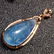 Sterling Silver Aquamarine Zircon Pendant, 15ct - 4