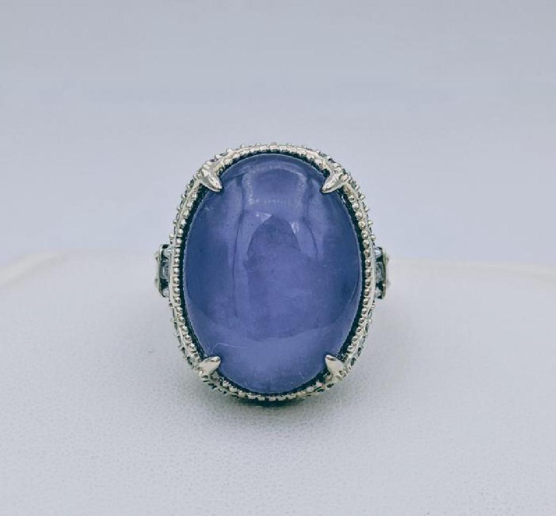 Sterling Silver Violet Jade Cubic Zirconia Ring (1 of 4)