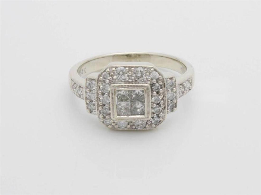 Antique Style 14k White Gold Diamond Ring, .6ctw (1 of 8)