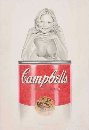 Mel Ramos Signed Silkscreen Suzy Soup: Suzy Soup Edition of 750 numbered and signed. Print Silkscreen. 6 x 8.5 in. 15 x 22 cm. Edition 721/750. Framed. Dimension with frame: 13.2 x 15.6 inches (34 x 40 cm). Shipping: Domestic: Flat-rate of