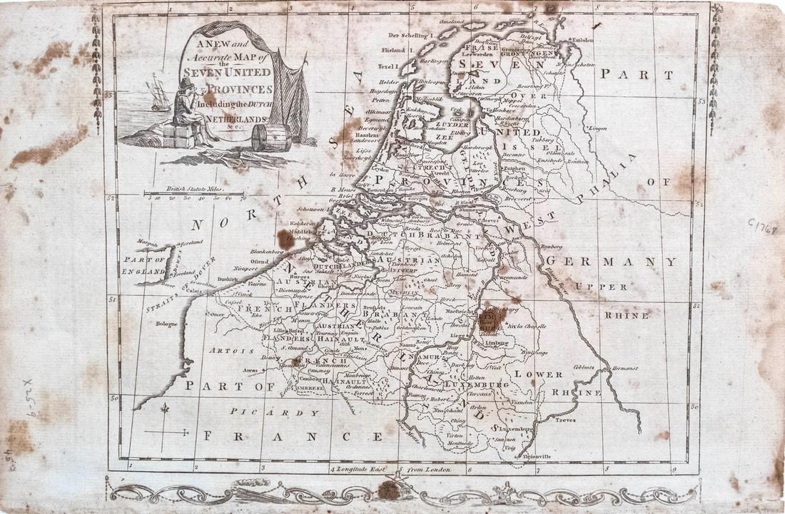Millar: Antique Map Netherlands Belgium Luxenburg, 1768 (1 of 1)