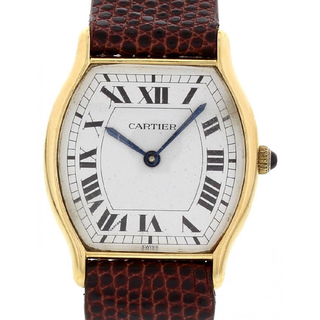 Vintage Cartier Tortue 18K Yellow Gold Watch, 1980s