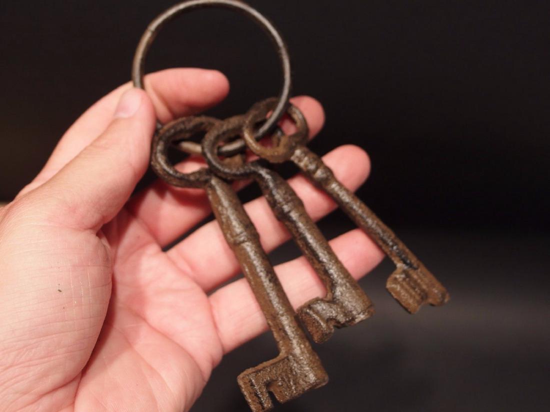 3 Cast Iron Ring of Skeleton Keys (1 of 4)
