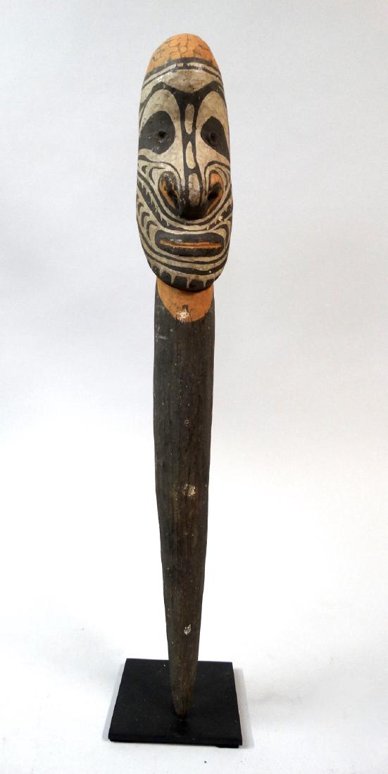 Ceremonial dance staf with ancestor head - Sepik - (1 of 12)