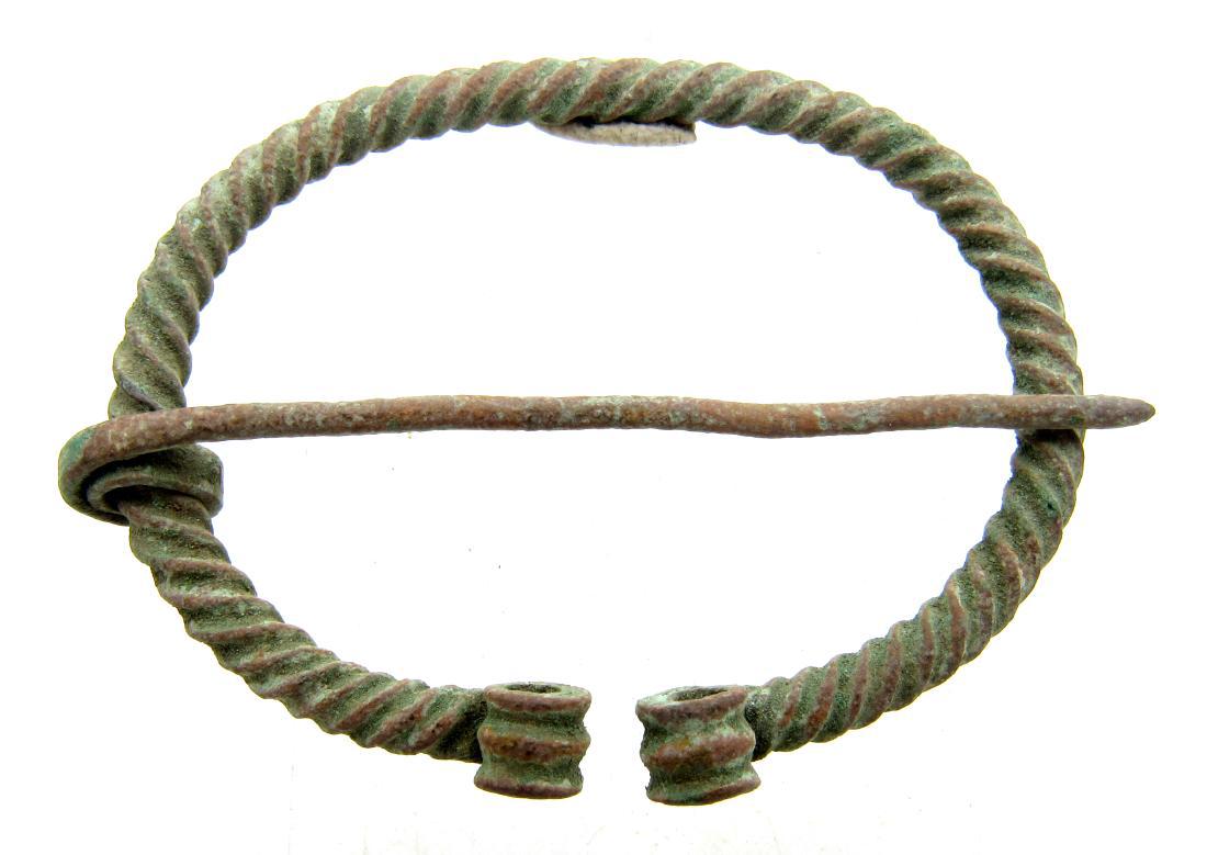 Medieval Viking Twisted Omega Brooch with Coiled (1 of 2)