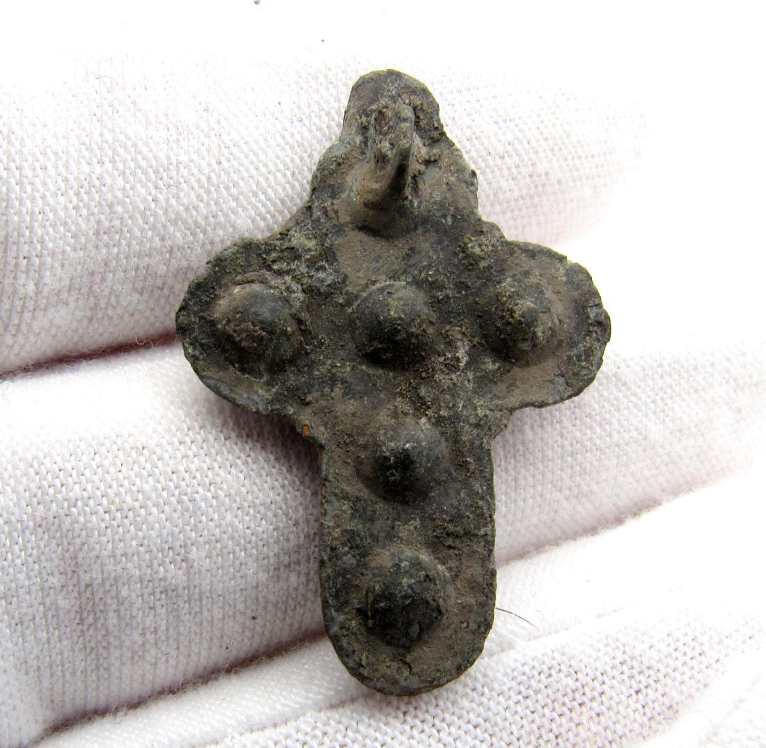 Late Medieval Cross with 6 Green stones (1 of 3)