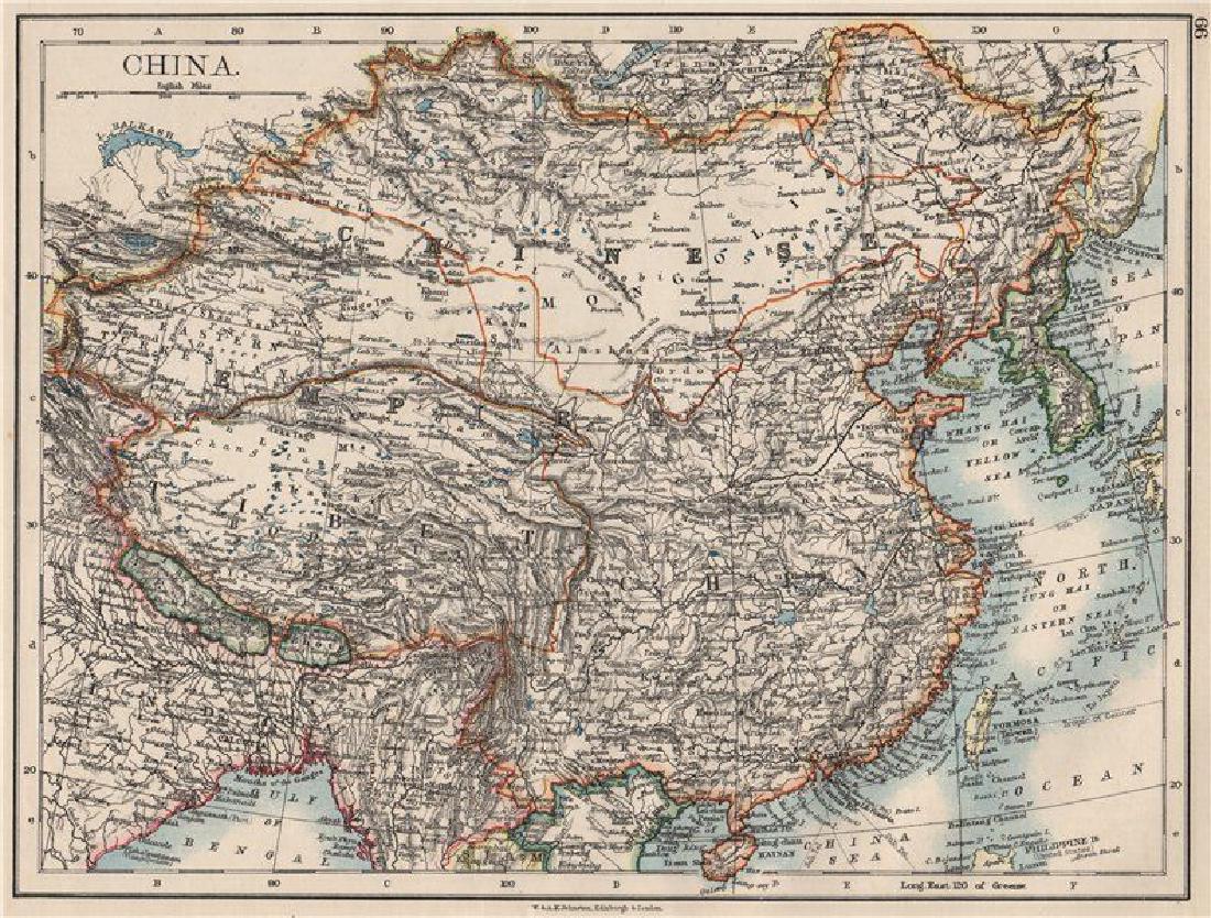 Johnston: Antique Map of the Chinese Empire, 1900 (1 of 2)