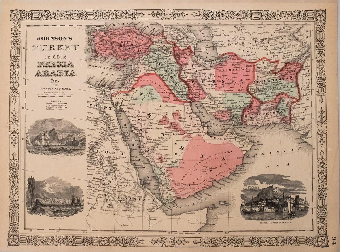 Johnson: Antique Map of Middle East, 1864 (1 of 1)