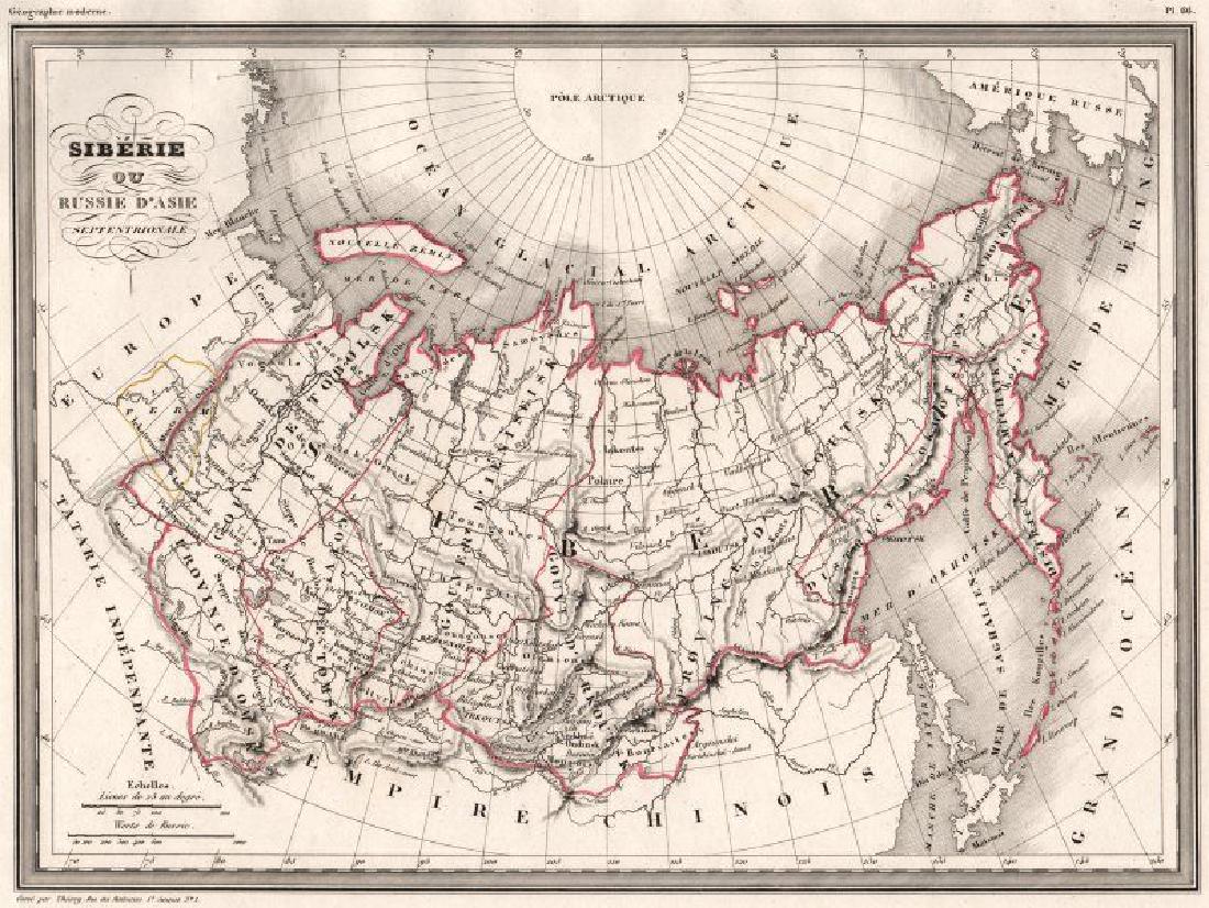 Malte-Brun: Antique Map of Siberia, 1846 (1 of 2)